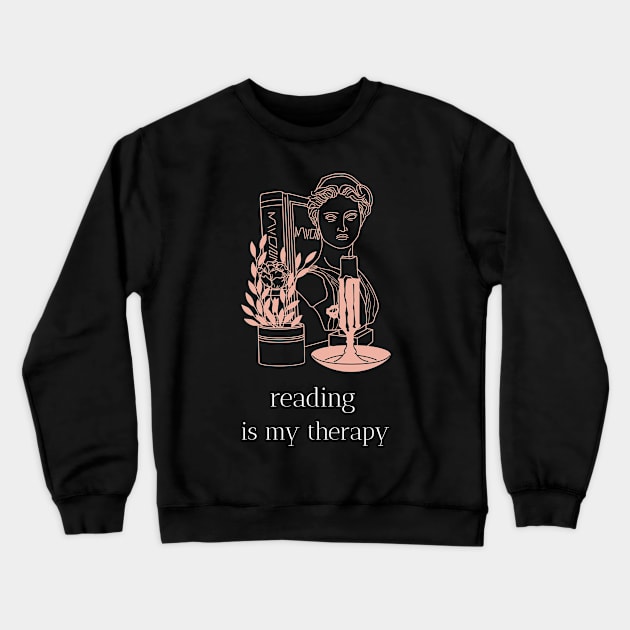 reading is my therapy Crewneck Sweatshirt by juinwonderland 41